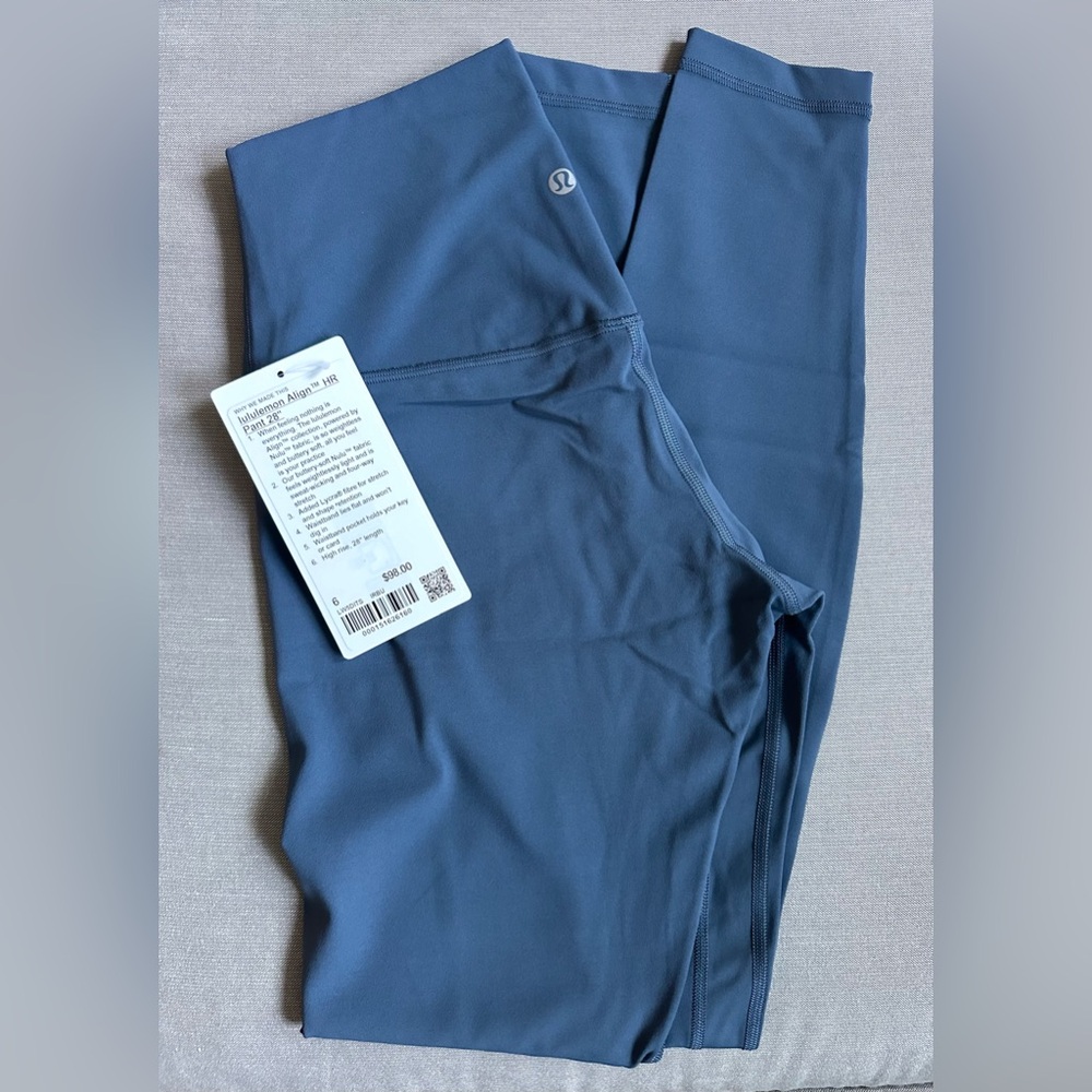 Lululemon Align HR 28” leggings, size 6, Iron Blue, BNWT
